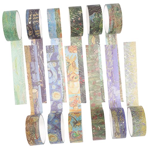 VILLCASE 12 Rollen Klebeband für die Tagebuchdekoration the washi tape wohnungsdeko Geburtstagsdekorationen Klebeband nachfüllt aufkleber dekorative Bänder für Sammelalben Buch Washi Tape von VILLCASE