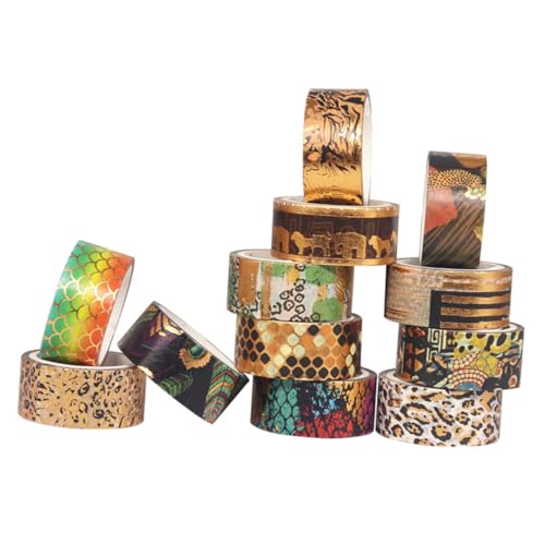 VILLCASE 12 Rollen Washi Tape Mit Tierdruck Leopardenband Haustier Leitung Maskierung Zerbrechliches Band Gruselig Hund Verbandband Papier Klebeband Dekoration Klebrig Klebstoff Aufkleber von VILLCASE