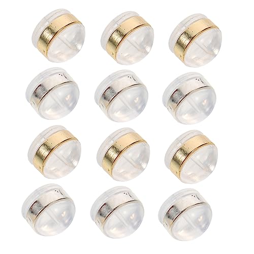 VILLCASE 12 Stück Teiliges Silikon Ohrstecker Verschlüsse Leichte Langlebige Ohrring Stopper Sichere Fixierung für Verschiedene Ohrringe Transparent und Goldfarben für Diy Schmuckzubehör VILLCASE 12 Stück Teiliges Silikon Ohrstecker Verschlüsse Leichte Langlebige Ohrring Stopper Sichere Fixierung für Verschiedene Ohrringe Transparent und Goldfarben für Diy Schmuckzubehör von VILLCASE