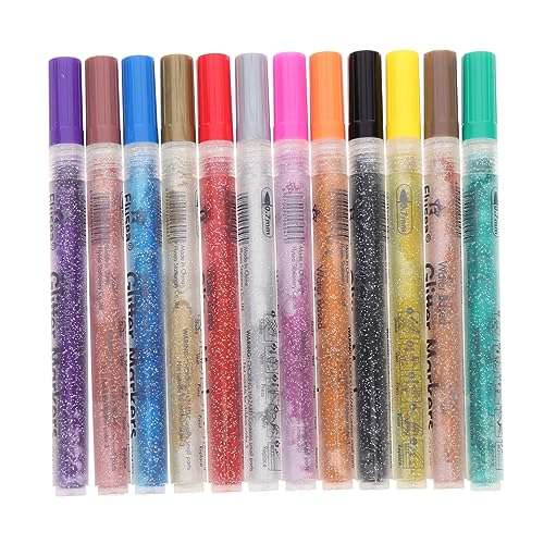 VILLCASE 12St Glitzermarker schreibkladde colored pencils Farbige Marker farbstifte Kunsthandwerk für Gel-Glitzerstifte bastelsachen für Glitzer Stift Scrapbooking-Zubehör Abs von VILLCASE