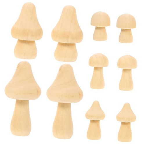 VILLCASE 12St kleiner Holzpilz Pilz-Kits unfertige Figuren Pilze leere Pilzverzierungen -Sachen bastelset basteln für ungefärbter Holzpilz unfertig für DIY Pilz malen von VILLCASE