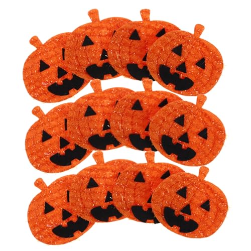 VILLCASE 12st Halloween-patch-aufkleber Kürbisapplikationen Urlaub Abziehbilder Zum Basteln Halloween-kürbislaterne Paillette Halloween-abzeichen-patch Party Süßigkeitenformen Orange von VILLCASE