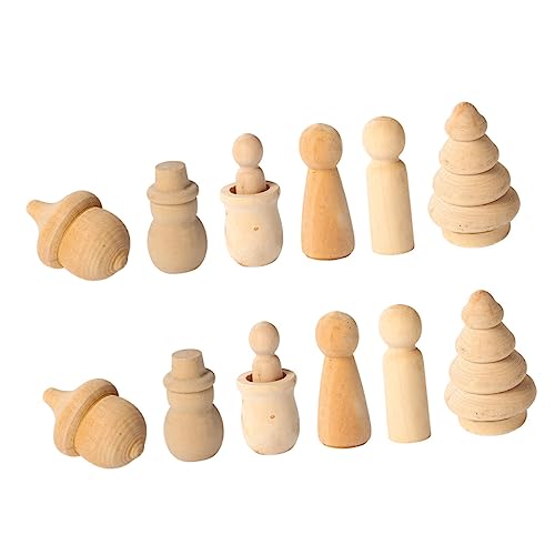 VILLCASE 12st Satz Puppen Peg-puppenkörper Miniatur Puppenständer Puppenhauspuppen Figur Puppenteile Puppenbasis Puppenstubenmöbel Anime-gliederpuppe Diy-material Lotusbaum Khaki von VILLCASE