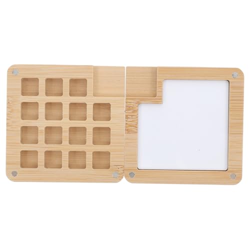 VILLCASE 15 Aquarell-Farbkasten Handgemachte Bambus-Malpalette Künstlerpalette Maltafel für Aquarellscheiben gemischte Palette kleine Aquarellpalette Aquarell-Mischpalette Khaki von VILLCASE