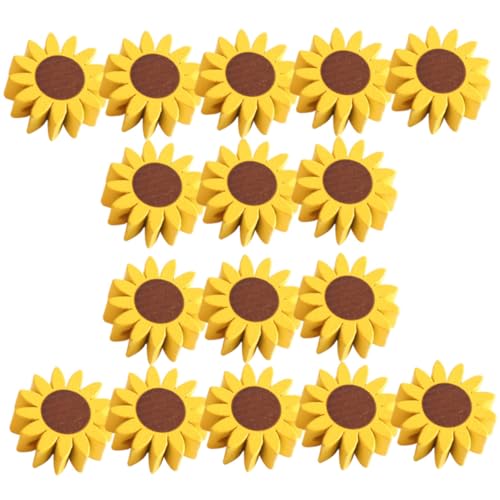 VILLCASE 150 Stk Sonnenblumen-holzperlen Flache Sonnenblumenperlen Holzperlen Für Diy Sonnenblumengirlanden Aus Holz Sonnenblumenperlen Für Schmuck 4 Mütter Produkt Aus Holz Mit Löchern von VILLCASE