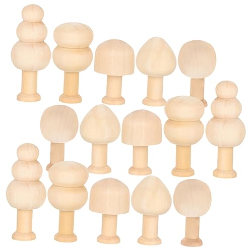 VILLCASE 15St Dekor unfertige Weihnachtsbäume unbemalte Figuren weihnachtsbäume formen Christbaumschmuck bastelsets+für+kinder bastel set für kinder Holzbaum selber machen Mini-Holzhandwerk von VILLCASE