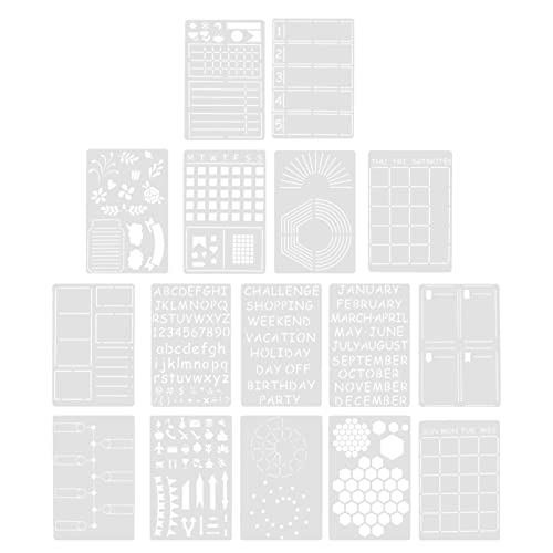 VILLCASE 16 Stück Wochenplaner Vorlage Planer Vorlagen Planer Schablonen Für Tagebuch Kunststoff Planer Malschablonen Wiederverwendbare Planer Schablonen Planer Malvorlagen Das von VILLCASE