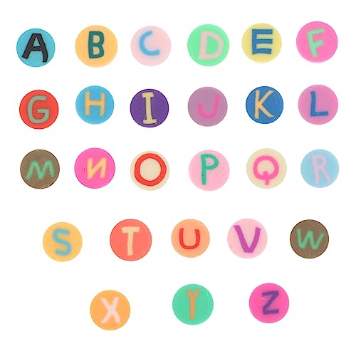 VILLCASE 2 Alphabet-tonperlen Süße Perlen Perlen-kits Perlen Für Die Herstellung Von Armbändern Anhänger Für Die Schmuckherstellung Perlen Zum Basteln Bausatz Halskette-kit Polymer-ton von VILLCASE