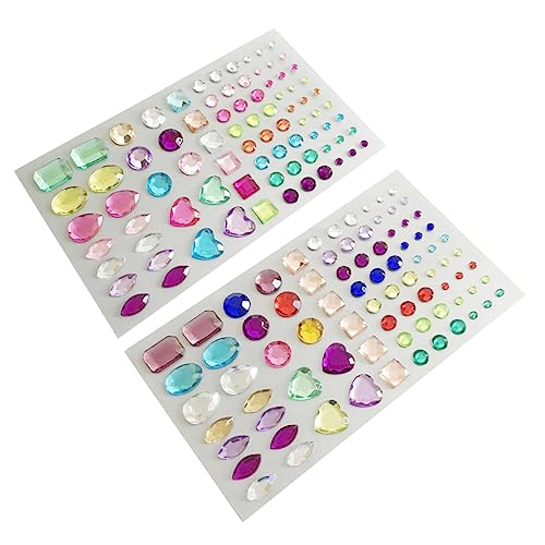 VILLCASE 2 Blätter strass aufkleber selber machen Vinyl funkeln klebrige Strasssteine Etiketten Edelsteine ​​Aufkleber bastelmaterial für bastelsets für Self-adhesive stickers von VILLCASE