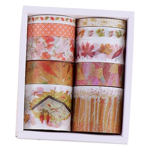 VILLCASE 2 Kisten Herbstliches Washi-tape Verwaschenes Klebeband Streifen Doppelt Verpackung Spender Doppelseitiges Klebeband Mit Punkten Sammelalbum Diy-bänder Aufkleber von VILLCASE