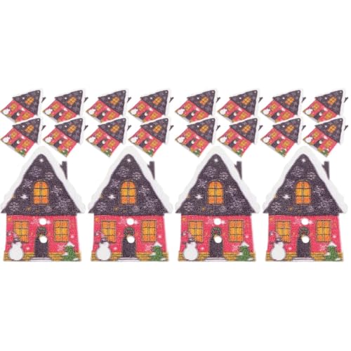 VILLCASE 2 Packungen Lichterketten schwarze Knöpfe Schaltfläche „Weihnachtshaus“. Glocke Weihnachtsbaum Tür weihnachtsdeko igelkostümkinder weihnachtssicken weihnachtliche Holzknöpfe Tasten von VILLCASE