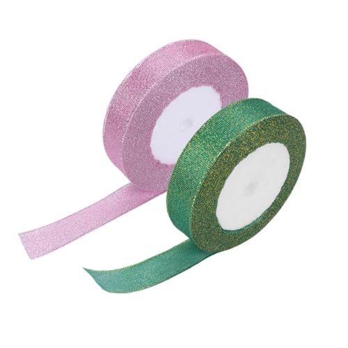 VILLCASE 2 Rollen 2cm farbige Zwiebelstreifen Spitzenband doppelt Regenbogen Girlande Sackleinen seidenband ribbon bandfeile ripsband geschenkband DIY Bastelband Geschenkbänder Polyester von VILLCASE