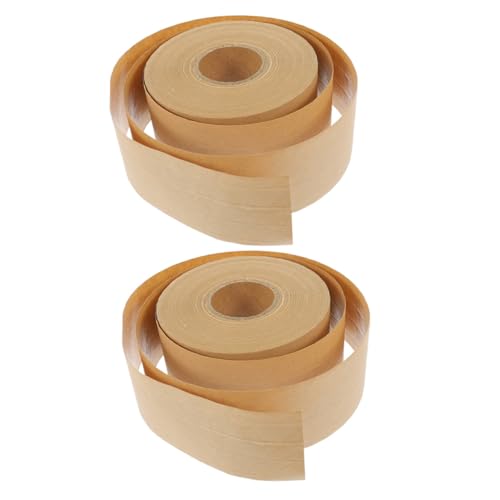 VILLCASE 2 Rollen Papier Klebeband Dichtungsband aus Papier Papierklebeband Malerband Papiersiegel verpackungsmaterial packing tape Bildband zum Einrahmen Dichtungszubehör Light Brown von VILLCASE