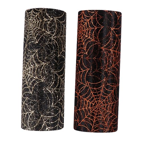 VILLCASE 2 Rollen Spinnennetz-garn-Band Gruselige Spinnen Halloween-solarleuchten Weißes Gefälschtes Spinnennetz Halloween- Teppich Vorhänge Aus Spinnennetzen Ornamente Polyester von VILLCASE