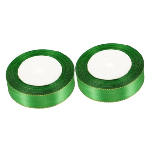 VILLCASE 2 Rollen Verschleißfestes Verpackungsband Geschenkpapier Durchsichtiges Chiffonband Goldenes Geschenkband Kleine Kisten Rotes Band Samtband Weihnachtsband Strauß Light Green Stoff von VILLCASE