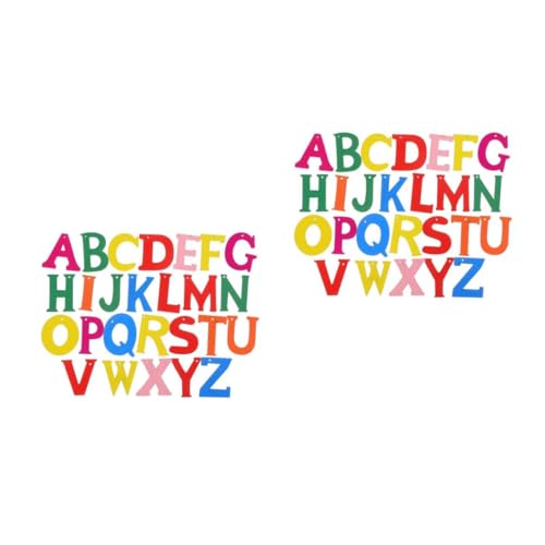 VILLCASE 2 Sätze 2 Sätze Englisches Alphabet Holzspäne Unvollendetes Alphabet Kinderzimmer Wanddekoration Holzbuchstabenausschnitte Holzbuchstabenformen Natürliche 200 Stück * 2 von VILLCASE