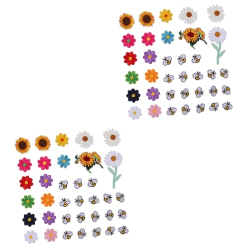 VILLCASE 2 Sätze 2 Sets Sonnenblumen Patch Kleidung Stickerei Stoff Patch Aufkleber Flicken Für Kleidung Flicken Set Töpfe Pflanzen Reparatur Kleidungsstück Flicken 36 Stück * 2 von VILLCASE