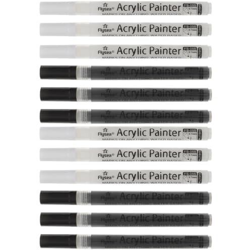 VILLCASE 2 Sätze Acrylmarker Weißer Permanentmarker Liner Markierungen Stifte Permanent Weißer Lackstift Silberner Stift Weißer Farbmarker Planke Kindermarker Stifte Für Notizen 6 Stück * 2 von VILLCASE