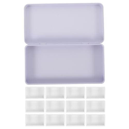 VILLCASE 2 Sätze Aquarellpalettenfarben Weiße Farbe Maltablett Behälterpfannen Kits Weißblechtopf Aquarelldose Kinderpigmentkoffer Pigmenthalter Farbpfanne Malkoffer Pp von VILLCASE