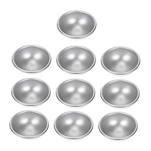 VILLCASE 2 Sätze Badesalz Schimmel Meersalz Schweinefleischkuchenformen Badekugel Selber Machen Bathbomb Formen Aus Aluminiumlegierung Handgemachte Badesalzkugelformen Silver 10 Stück * 2 von VILLCASE