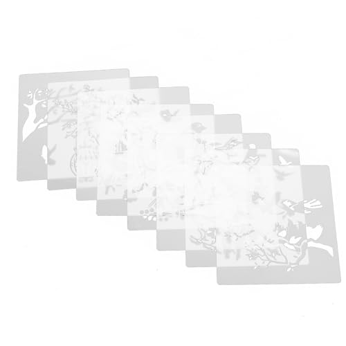 VILLCASE 2 Sätze Blumen- und Vogelschablone acrylharz acrylklötzchen ausgehöhlte Malvorlagen hohle Designvorlagen Vorlagen für Scrapbooking-Karten Werkzeuge zum Zeichnen von Handwerkskunst von VILLCASE