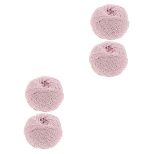 VILLCASE 2 Sätze Garnknäuel Stricken Weiches Garn Häkelgarn Babywolle Doppelt Grob Gestrickte Decke Kunstpelzgarn Filzstoff Strickwolle Wimperngarn Zum Stricken Rosa Polyester 2 Rollen * 2 von VILLCASE