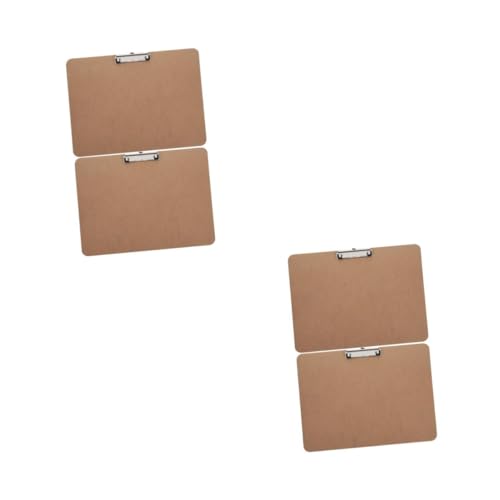 VILLCASE 2 Sätze Gürtelclip-schreibblock Hochleistungsband Anbringen Von Brettklammern Zeichenbrettklammern Skizzenzubehör, Tafelklammern Klebeband Light Brown Mdf Und Edelstahl 2 Stück * 2 von VILLCASE