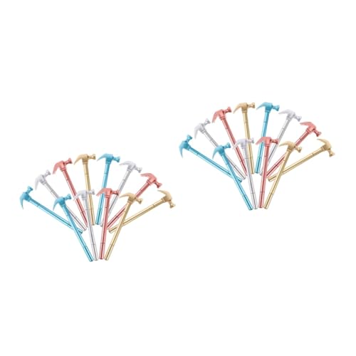 VILLCASE 2 Sätze Hammer-gelstift Kugelschreiber Gelstifte Unterschrift Stift Stylus Gelschreiber Zum Schreiben Stifte in Werkzeugform Kinderstift Hammerförmiger Stift Plastik 12 Stück * 2 von VILLCASE