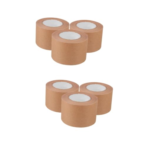 VILLCASE 2 Sätze Klebeband Aus Kraftpapier Dichtungsband Aus Papier Kraft-washi-tape Bildrahmenband Packband Aus Kraft Kraft-abdeckband Kraft-versandband Kraftband Light Brown 3 Rollen * 2 von VILLCASE