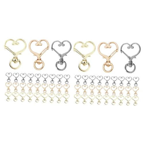 VILLCASE 2 Sätze Liebe Schlüsselanhänger Karabinerhaken Schmuck Links Schlüsselanhänger Hakenclip Abnehmbarer Schlüssel Lanyard Für Schlüssel Etiketten Bausatz Zinklegierung 30 Stücke * 2 von VILLCASE