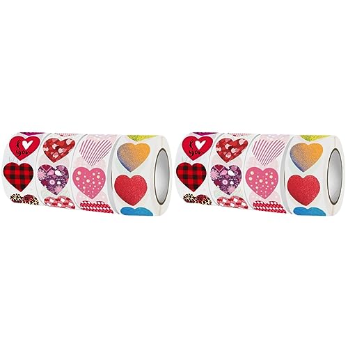 VILLCASE 2 Sätze Love Sticker Halter Punktaufkleber Klebesticker Speisekammer Kreis Party Sentiments Namensaufkleber Strass Anhänger Bulk Sticker Wrapping Aufkleber 4 Rollen * 2 von VILLCASE