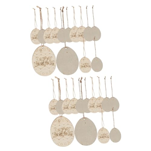 VILLCASE 2 Sätze Ostern Holzspäne Eierhalter Osterdekorationen Osterei Eggmazing Geschenkidee Ostern Ostergeschenkideen Ostern Basteln Selber Machen Eierchips Aus Holz Khaki 20 Stück * 2 von VILLCASE