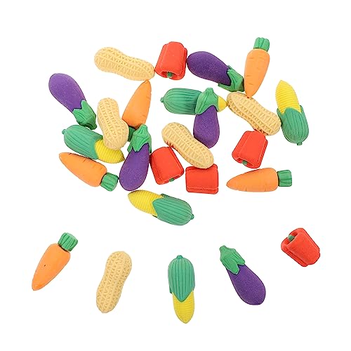 VILLCASE 2 Sätze Radiergummi Trocken Löschen Ausstellungsmarker Trocken Abwischbar Mini-food- Miniatur Malradierer Essen Gemüseradierer Colorful 25 Stück * 2 von VILLCASE