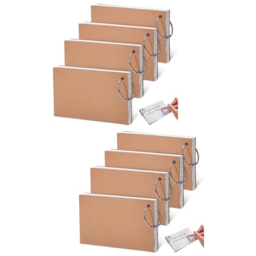 VILLCASE 2 Sätze Ring Karteikarten Palmenkarten Einmaleins-karten Blinken Kartenrevision Lernkarten Taschenkarten Vokabelkarten Speicherkarten Linierte Blöcke Papier Weiß 4 Stück * 2 von VILLCASE