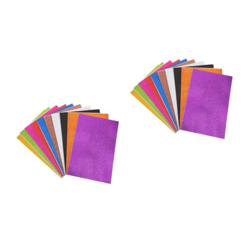 VILLCASE 2 Sätze Schwamm Glitzerpapier Bastelset Basteln Für Packing Paper Schaumbuchstaben Schaumstoffplatte Bastelpapier Geschenkverpackungspapier Colorful 10 Stück * 2 von VILLCASE