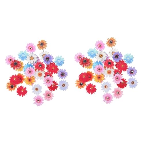 VILLCASE 2 Sätze Sonnenblumenknöpfe Jackenknöpfe Druckknopf Set Kleidungsknöpfe Geformte Knöpfe Tasten Knöpfe Zum Modellieren Von Blumen Holzknöpfe Zum Basteln Hölzern Colorful 50 Stück * 2 von VILLCASE