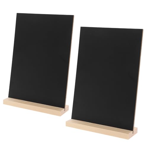 VILLCASE 2 Sätze Tafel-Schreibtafel Kreidetafel-Schild Kreidetafel Staffelei Zeichen Kreidetafelständer Mini-Tafelschilder mit Ständer Tafel Menütafel Tafelschild für den Tisch Holz Black von VILLCASE