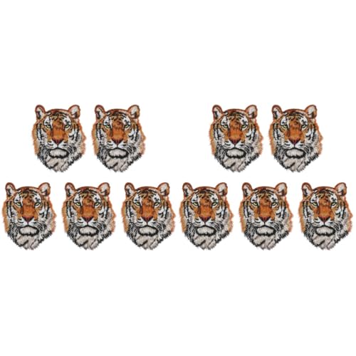 VILLCASE 2 Sätze Tigerkopf-patch Bügelbild Dekorative Aufkleber Kleidung Reparatur Patch Patch-kostüm Große Aufnäher Tiger-patch Stoffaufkleber Patches Reparieren Polyester 5 Stück * 2 von VILLCASE