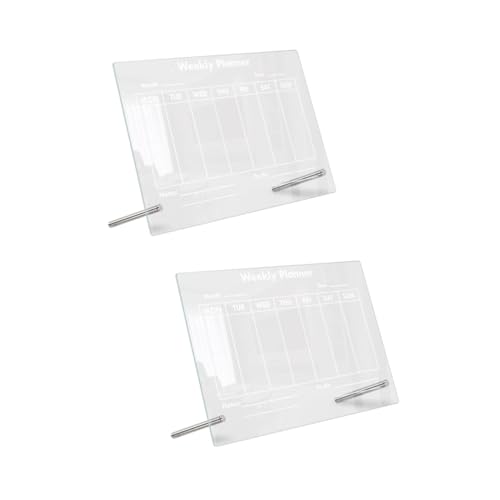 VILLCASE 2 Sätze transparente Schreibtafel write board schreibtischdeko schreibtisch dekoration Tischbrett Planke Radiergummi-Tafel für die Wand Linie LED Bürobedarf Memo-Schreibtafel Acryl von VILLCASE