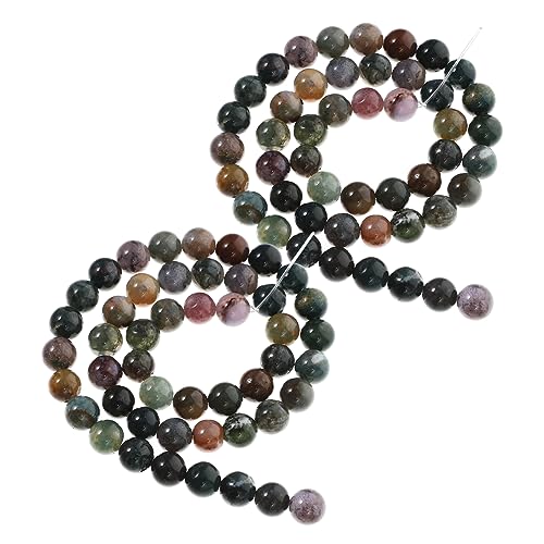 VILLCASE 2 Saiten Halskette lose Perlen Schmuck dekorative Perlen große Perlen Zahlenperlen Edelstein natursteinperlen gemstone beads runde Schmuckperlen Achat lose Perlen natürlicher Achat von VILLCASE