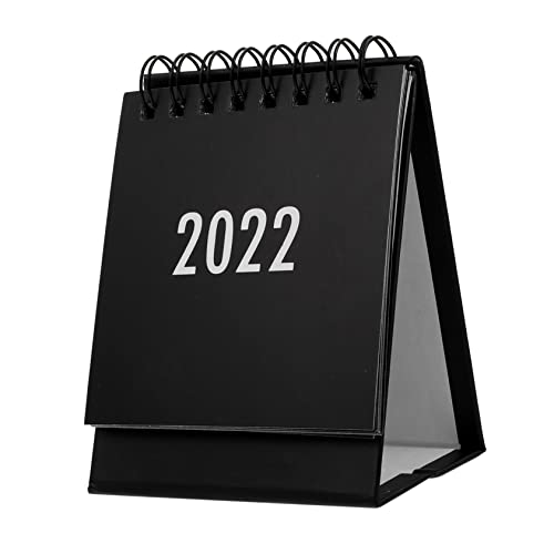 VILLCASE 2 Stk 2022 Mini-Tischkalender Heimdekorationen 2022 Mauer personalisierter kalender tischkalender basteln staffelei notizzettel Desktop-Kalender Zeitplan Planer Kalender PVC Black von VILLCASE