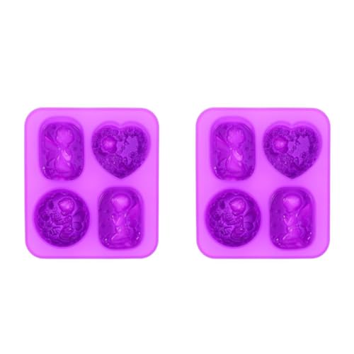 VILLCASE 2 Stk Handgemachte Seifenform Maschine Form Zur Seifenherstellung Kerzenherstellung Kit Runde Seife Heimwerken Modelle Zur Seifenherstellung Kerzenformen Würfel Violett Kieselgel von VILLCASE