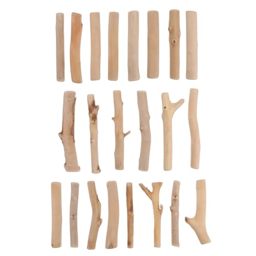 VILLCASE 2 Stück 1 kleine Holzleiste naturholz bastelmaterial holzstamm Bastelzubehör holzperle DIY-Material Fisch Aquarium Dekoration Ornament holzstäbchen selber machen Holzmaterial Khaki von VILLCASE