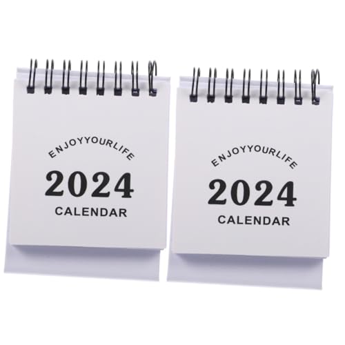 VILLCASE 2 Stück 2024 2024 Mini-Tischkalender 2024 Tageskalender Schreibtischplaner tischkalender basteln schreibtischkalender Mini-Staffelei monatlicher Tischkalender Kalenderschreibtisch von VILLCASE