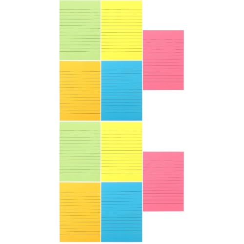 VILLCASE 2 Stück 5 Haftnotizen Revisions-Flash-Karten Stifte zum Schreiben Liste Notizbücher durchschreibepapier notizblock multifunktionale Notizaufkleber abreißbare Memo-Sticker Colorful von VILLCASE