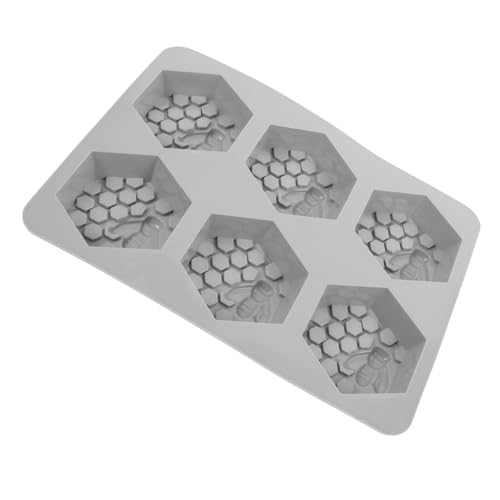 VILLCASE 2 Stück 6 Silikonform Bienenseifenform Kuchenform De Para Gelatinas Waben-seifenform Handgefertigte Seifenschale Seifenformen Grey von VILLCASE