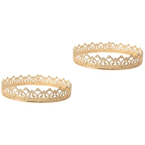 VILLCASE 2 Stück Herren Krone Krone für die Heimkehrparty Diademe und Kronen Mittelstücke Kronenhut goldene Krone geburtstagskrone Krone für König Cosplay Vintage Königskrone Metall von VILLCASE