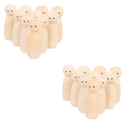 VILLCASE Peg Doll 20 Stk Diy-puppe Dekorative Puppe Figuren Wohnkultur Kinder Malen Spielzeug Leer Holzfiguren Für Malerei Holzfiguren Für Dekoration Diy Holzpuppe Puppenschmuck Aus Holz Hölzern von VILLCASE