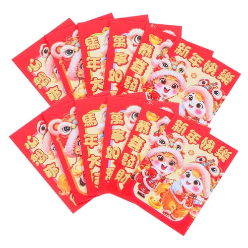 VILLCASE 20 Stück Jahr Des Pferdes Rote Umschläge Traditionelle Chinesische Geldumschläge aus Stabilem Papier mit Kreativem Cartoon Pferd Design Frühlingsfest Hong Bao Taschen für Neujahr VILLCASE 20 Stück Jahr Des Pferdes Rote Umschläge Traditionelle Chinesische Geldumschläge aus Stabilem Papier mit Kreativem Cartoon Pferd Design Frühlingsfest Hong Bao Taschen für Neujahr von VILLCASE