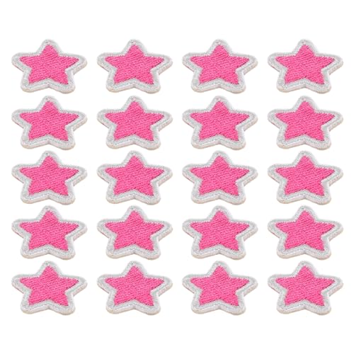 VILLCASE 20 Stück Pentagramm Patch Stern Patch Auto Aufkleber Markierungspunkt Sterne Hut Patch Niemals Voll Pailletten Aufkleber Hallo Patch Näh Patch Bestickter Patch Rosa von VILLCASE